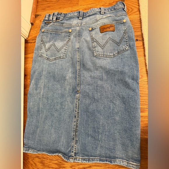 STAUD x Wrangler Denim Knee-Length Pencil Skirt - Size 30 - Picture 13 of 13